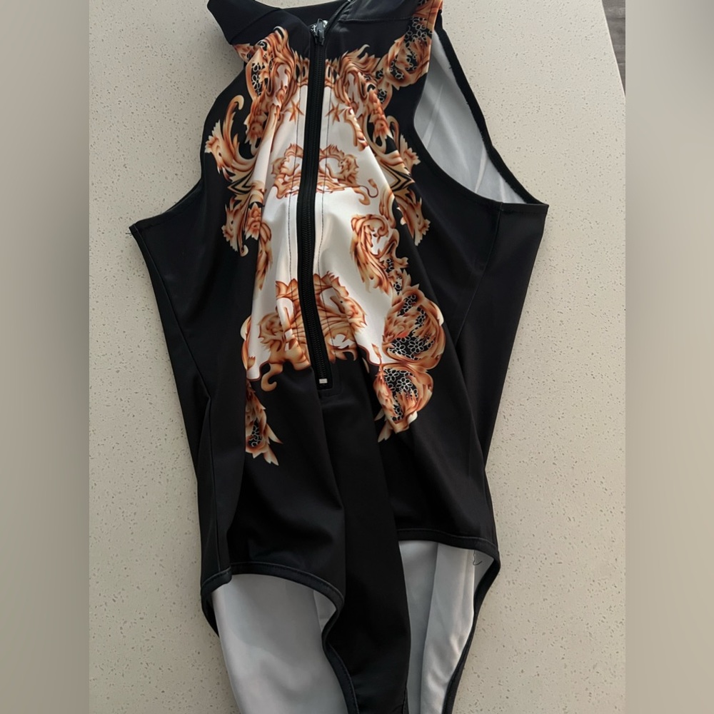 Gold and Black Body Suit / Mid Turtleneck